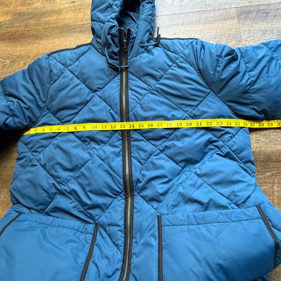 Lands' End Puffer Jacket Sz 1X FeatherFree Primaloft Quilted Maxi Hooded Women's - Picture 12 of 12